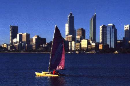 view over the Swan River to Perth